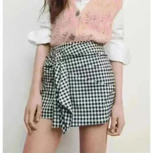 Zara black and white checkered skort - size XS NWOT